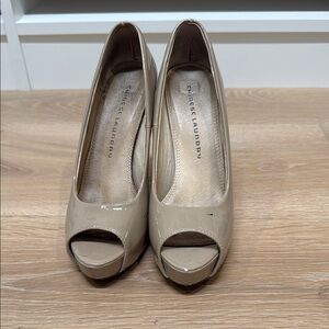 Chinese Laundry Women's Tan Peep Toe Heels
